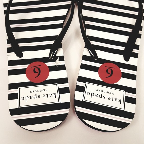 Kate Spade Nassau Striped Flip Flops Size 6 - Picture 7 of 10